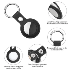 Husa pentru AirTag - Techsuit Secure Leather Holder (SLH1) - Black Negru