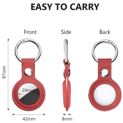 Husa pentru AirTag - Techsuit Secure Leather Holder (SLH1) - Red Rosu