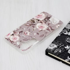 Husa pentru Samsung Galaxy S24 Plus - Techsuit Marble Series - Bloom of Ruth Gray Gri