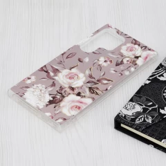 Husa pentru Samsung Galaxy S24 Ultra - Techsuit Marble Series - Bloom of Ruth Gray Gri