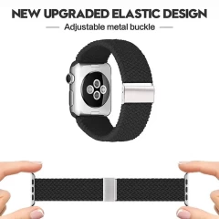 Curea pentru Apple Watch 1/2/3/4/5/6/7/8/9/SE/SE 2 (38/40/41mm) - Techsuit Watchband (W032) - Black Negru