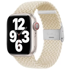 Curea pentru Apple Watch 1/2/3/4/5/6/7/8/9/SE/SE 2 (38/40/41mm) - Techsuit Watchband (W032) - Star Light Alb