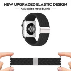 Curea pentru Apple Watch 1/2/3/4/5/6/7/8/9/SE/SE 2 (38/40/41mm) - Techsuit Watchband (W032) - Star Light Alb