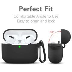 Husa pentru Apple AirPods Pro 1 / 2 - Techsuit Silicone Case - Black Negru