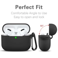 Husa pentru Apple AirPods 3 - Techsuit Silicone Case - Black Negru
