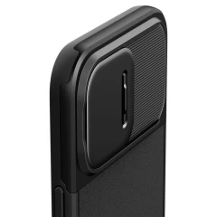 Husa iPhone 15 Pro - Spigen Optik Mag Armor - Black Negru