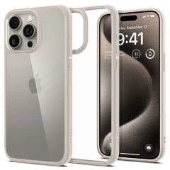 Husa pentru iPhone 15 Pro - Spigen Ultra Hybrid - Natural Titanium natural