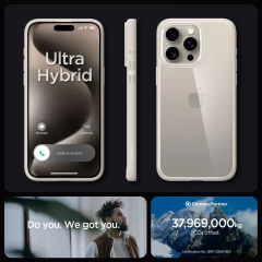 Husa pentru iPhone 15 Pro - Spigen Ultra Hybrid - Natural Titanium natural