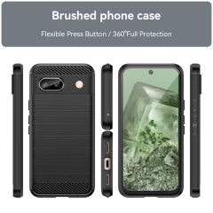 Husa pentru Google Pixel 8a - Techsuit Carbon Silicone - Black Negru