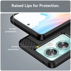 Husa pentru Oppo A79 5G / OnePlus Nord N30 SE - Techsuit Carbon Silicone - Black Negru