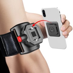 Techsuit - Sports Armband with Phone Locker (TSA1) - Velcro Mounting Strap, Quick Button Release, 3M Glue, max 6.8