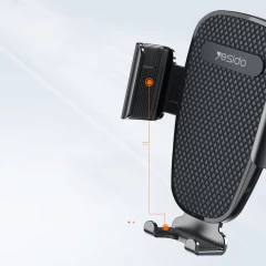 Suport Telefon Auto Gravity Grip pentru Bord/Parbriz Yesido C119 - Negru Negru