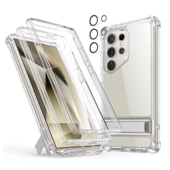 Husa pentru Samsung Galaxy S24 Ultra + Folie - ESR Armor Tough Kickstand HaloLock - Clear transparenta