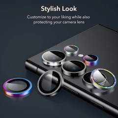 Folie Camera pentru Samsung Galaxy S24 Ultra (set 2) - ESR Lens Protector Tempered Glass - Black Negru