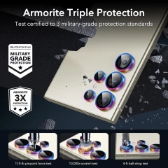 Folie Camera pentru Samsung Galaxy S24 Ultra - ESR Lens Protector Tempered Glass - Chromatic Multicolor