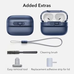 Husa pentru Apple AirPods Pro 1 / 2 - ESR Pulse Magnetic HaloLock - Dark Blue bleumarin