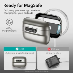 Husa pentru Apple AirPods Pro 1 / 2 - ESR Pulse Magnetic HaloLock - Titanium Gri