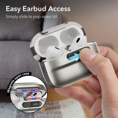 Husa pentru Apple AirPods Pro 1 / 2 - ESR Pulse Magnetic HaloLock - Titanium Gri