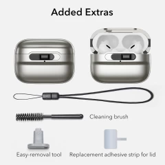 Husa pentru Apple AirPods Pro 1 / 2 - ESR Pulse Magnetic HaloLock - Titanium Gri