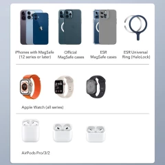 Statie de Incarcare MagSafe pentru Apple cu Incarcator pentru Ceas Portabil - ESR HaloLock - Black Negru