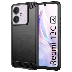 Husa pentru Xiaomi Redmi 13C 4G / 13C 5G / Poco M6 / C65 - Techsuit Carbon Silicone - Black Negru