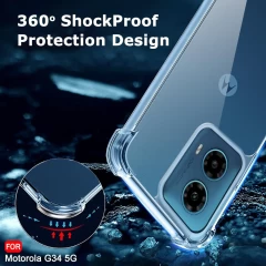 Husa pentru Motorola Moto G34 - Techsuit Shockproof Clear Silicone - Clear transparenta