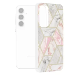 Husa pentru Samsung Galaxy A35 5G - Techsuit Marble Series - Chloe White Roz 