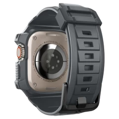 Husa pentru Apple Watch Ultra / Ultra 2 + Curea - Spigen Rugged Armor Pro - Dark Grey Gri