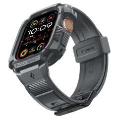 Husa pentru Apple Watch Ultra / Ultra 2 + Curea - Spigen Rugged Armor Pro - Dark Grey Gri