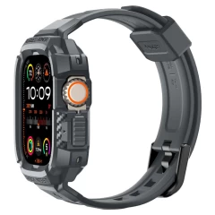 Husa pentru Apple Watch Ultra / Ultra 2 + Curea - Spigen Rugged Armor Pro - Dark Grey Gri