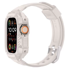 Husa pentru Apple Watch Ultra / Ultra 2 + Curea - Spigen Rugged Armor Pro - Dune Beige Bej