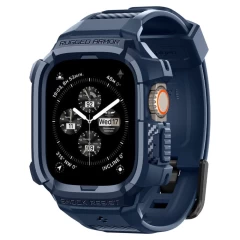 Husa pentru Apple Watch Ultra / Ultra 2 + Curea - Spigen Rugged Armor Pro - Navy Blue bleumarin