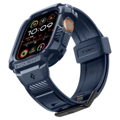 Husa pentru Apple Watch Ultra / Ultra 2 + Curea - Spigen Rugged Armor Pro - Navy Blue bleumarin