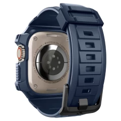 Husa pentru Apple Watch Ultra / Ultra 2 + Curea - Spigen Rugged Armor Pro - Navy Blue bleumarin
