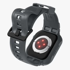 Husa pentru Apple Watch 4 / 5 / 6 / SE / SE 2 / 7 / 8 / 9 (44mm/45mm) + Curea - Spigen Rugged Armor Pro - Dark Grey Gri