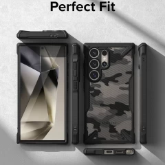 Husa pentru Samsung Galaxy S24 Ultra - Ringke Fusion X Design - Camo Black Camo Black