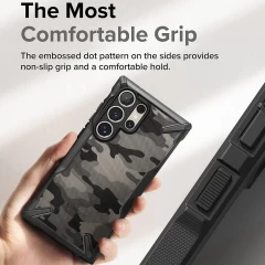 Husa pentru Samsung Galaxy S24 Ultra - Ringke Fusion X Design - Camo Black Camo Black