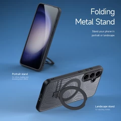 Husa pentru Samsung Galaxy S24 Plus - Dux Ducis Aimo MagSafe Magnetic Stand - Black Negru
