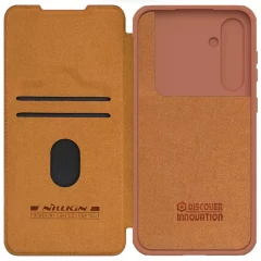 Husa pentru Samsung Galaxy S23 FE - Nillkin Qin Pro Leather Case - Brown Maro