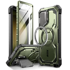 Husa pentru Samsung Galaxy S24 Ultra + Folie - I-Blason Armorbox MagSafe - Guldan Verde
