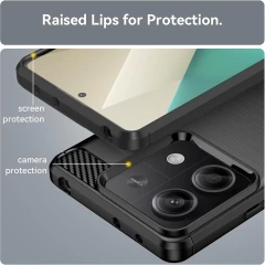 Husa pentru Xiaomi Redmi Note 13 4G - Techsuit Carbon Silicone - Black Negru