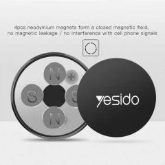 Suport Telefon Auto Gravity Grip, 360 pentru Ventilatie Yesido C59 - Negru Negru