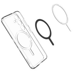 Husa pentru Samsung Galaxy S24 - Spigen Crystal Hybrid OneTap Ring MagSafe - White Alb