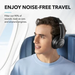 Casti Bluetooth on-ear Hybrid Active Noise Cancelling - Anker (A3004G11) - Black 