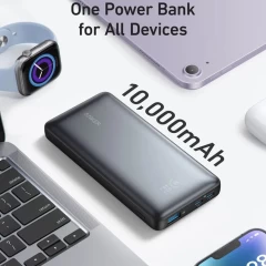 Baterie Externa 2x USB-C, USB, 10000mAh, 25W - Anker PowerCore 533 (A1249G11) - Black Negru