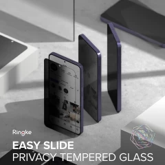 Folie pentru Samsung Galaxy S24 (set 2) - Ringke Easy Slide Tempered Glass - Privacy transparenta