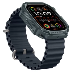 Husa pentru Apple Watch Ultra / Ultra 2 - Spigen Rugged Armor - Abyss Green Verde