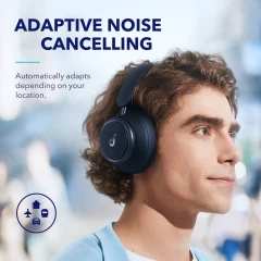 Casti On-Ear Bluetooth 5.3, Noise Cancelling, USB-C - Anker Space Q45 (A3040G31) - Blue Albastru