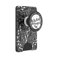 Portofel pentru telefon - PopSockets PopWallet - Mischief Managed Marauder's Map Negru