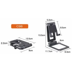 Suport Birou pentru Telefon / Tableta pana la 12.9 inchi Yesido C98 - Negru Negru